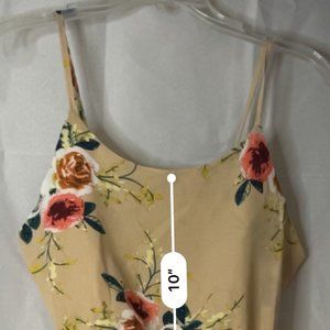 Floral, Open Back, Crop Top